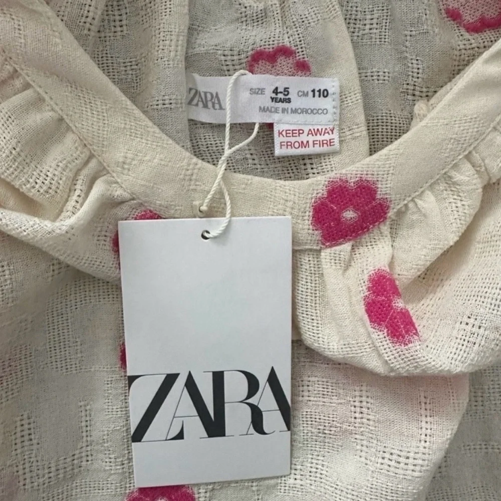 ZARA TODDLER GIRL FLORAL EMBROIDERED SHIRT & SHORTS